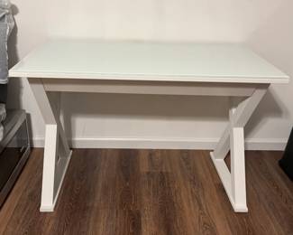 desk with glass top