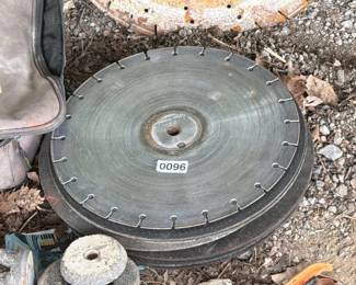 LOT OF SAW BLADE AND GRINDING WHEELS
