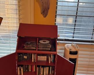 Inside painted home cabinet