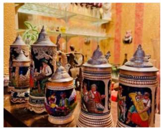 German beer steins, some are musical steins