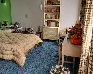 Bedroom Set "Frozen in time", all original and authentic. Includes Bed, two nightstands, two dressers and the vanity/desk.