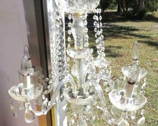 2- 5 Arm Crystal Chandeliers
