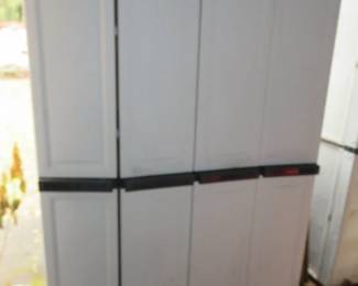 Pair Plastic Freestanding Storage Cabinets