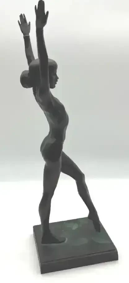 Alexander Hromych Bronze Human Grace, Nadia Comaneci Olympic Gymnast Sculpture 16.5 Inch