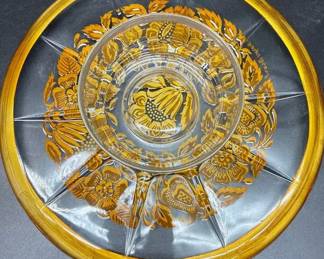 Georges Briard glass and silver Cake Stand