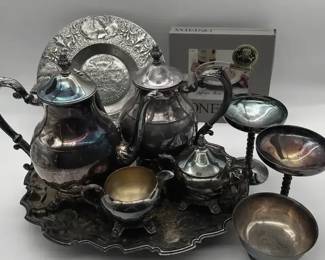 Silver Plate Tea Set Misc