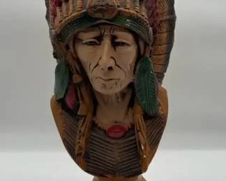 Vintage Apsit Bros. Ceramic Native American Indian Chief bust.