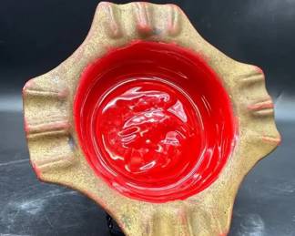 vintage MidCentury Modern California pottery ashtray