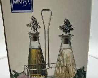 Mikasa Oil And Vinegar Bottles With Stand