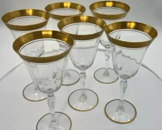 Franciscan Styled Flower Rimmed Stemware