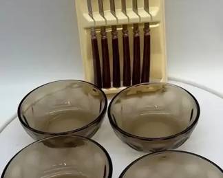 Teardrop Smoky Brown Bowls Regent Stainless Set Of Knives