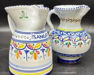 Puente De La Cal handpainted ceramic sangria pitchers