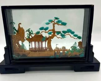Chinese Hand Carved Cork Diorama
