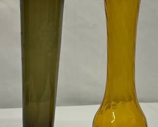 Vintage, midcentury modern, handblown glass bud vases