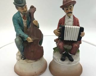 Porcelain Hand Painted Musical Playing Figurines