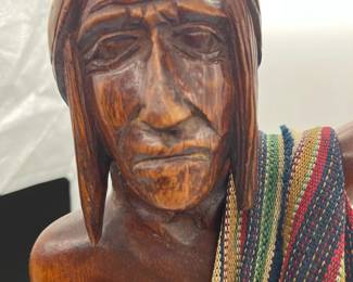 Hand Carved Wood Warrior