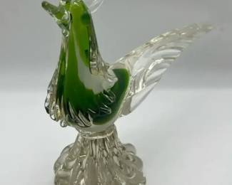 Vintage Murano Art Glass Bird Figurine Large, Heavy