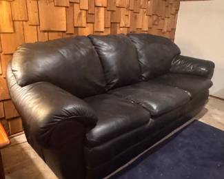 Leather couch, black