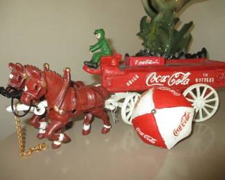 Cast Iron Coca Cola Toy Delivery Wagon