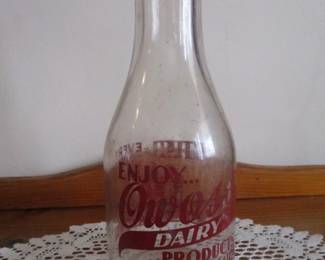 Vintage Owosso Dairy Milk Bottle
