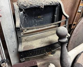 Antique cast iron gas heater.