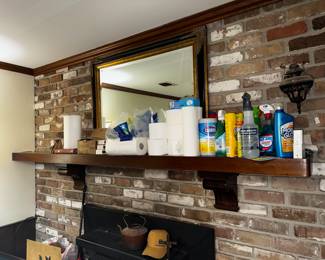 This Floating mantle still has to be taken down but it is for sale. The mirror too