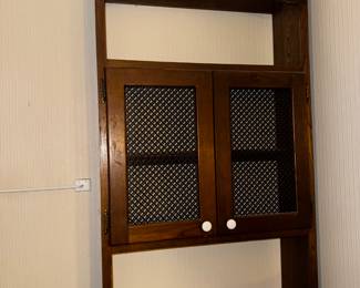 Wall hanging shelf. Was hanging over toilet but has been taken down.