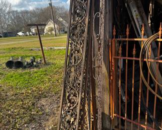 Cool salvaged iron porch posts