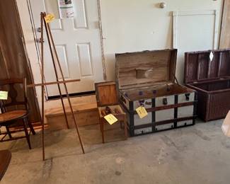 Trunks, Easel, Chair