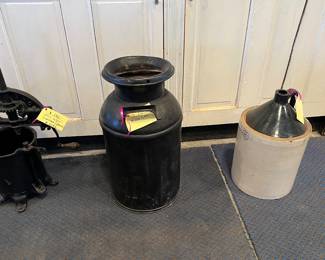 Cast Iron Press, Milk Can, Crock-Jug