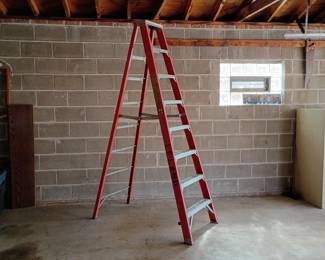 A Leland 10-foot fiberglass stepladder