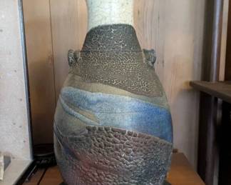 EBE027 - large Raku Vase With Handles