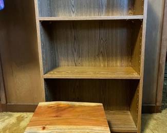 EBE213 Small Shelf And Solid Wood Stool With Beautiful Wood grain 