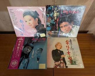 EBE082 - Vintage Japanese Vinyl Lot (4 LPs) – Enka & Kayōkyoku Stars