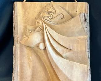 EBE115 Hand Carved Wall Art With Live-edge 