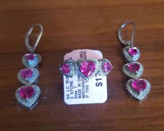 EBE138- Ruby Ring And Earrings