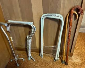 EBE244 Wooden And Metal Canes & Assistant Bars