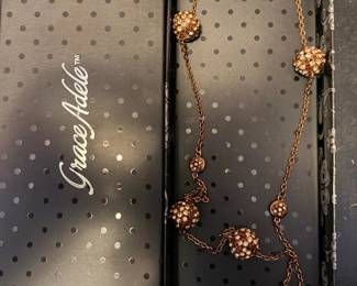 EBE162 - Grace Adele Crystal Pave Ball Station Necklace