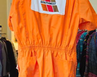 Jumpsuit with Southwest Airlines logo on front and patch