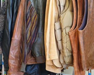 Leather vests and jackets size large