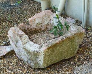 Stone planter or bird feeder