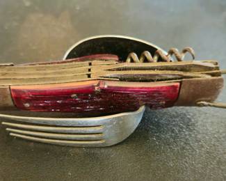 Camping knife with fork and spoon