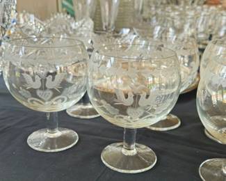 Tiffany Lovebird stemware