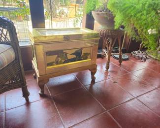 Brass trunk with Asian motif