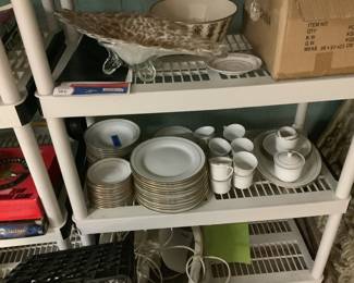 Set of dishes gold trim