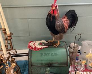 Vintage Bread box , Rooster,