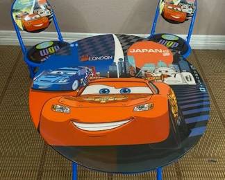 Disney Pixar "Cars" Theme - Children's Table & 2 Chairs (Folding)