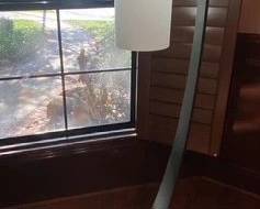 Hubbardton Forge Stasis Curved Black Metal Contemporary Floor Lamp, WHite Glass Shade, 58"T