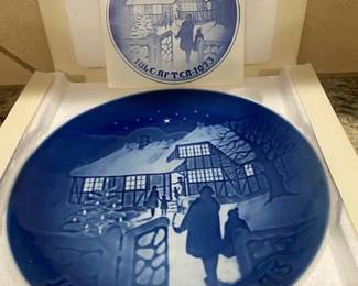 COLLECTIBLE* Bing & Grondahl Christmas Plates, Jule Aften - Denmark,  Large Collection of Dated Plates Ranging from  1945-1973, RARE Jubilee Plate 70th Anniversary - 1895-1965.