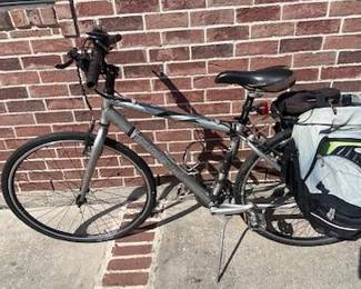 Men's Trek Hybrid Bicycle, 7300 FX Multitrack Series, 24 Speed, Lightweight Aluminum Frame, w/Rear Pannier Rack & Bag for Commuting